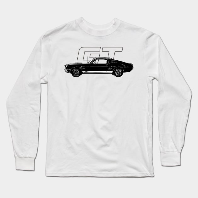 67' Ford Mustang GT Long Sleeve T-Shirt by russodesign